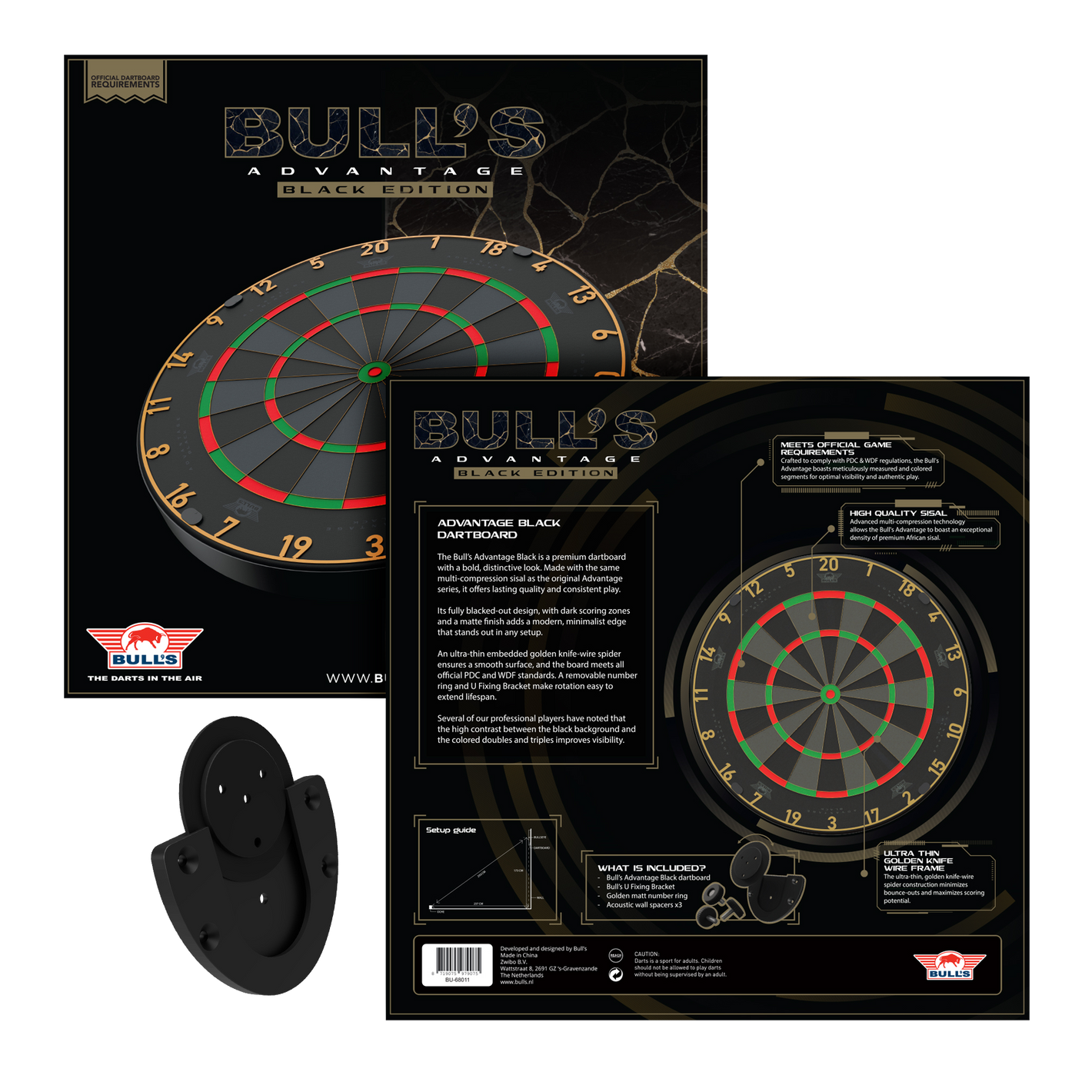 Bulls NL Advantage Black-Edition Steeldartboard