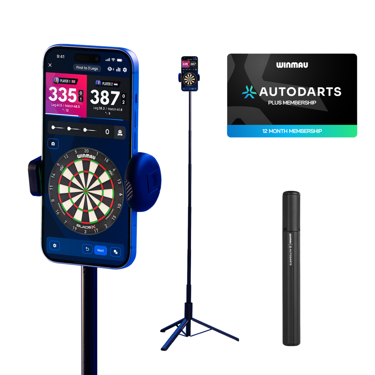 Winmau Device Stand + 12 Monate Autodarts Plus – Mobiles Autodarts Bundle