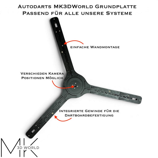 Autodarts MK3DWorld Grundplatte für LED Ring, Winmau Plasma & Target Corona