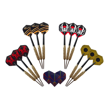 Steeldarts 18 g – 12er Set mit Ersatzflights & Shafts