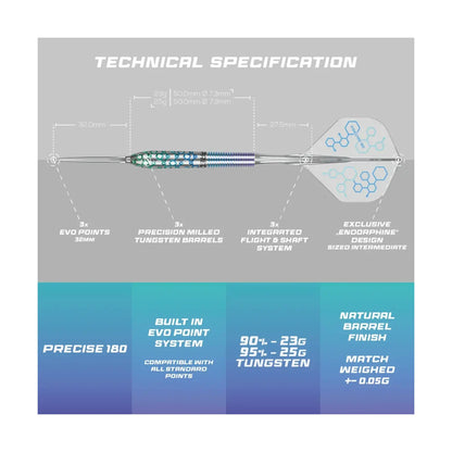 Precise180 Endorphine SUP Steeldarts 90% / 95% – 23g / 25g
